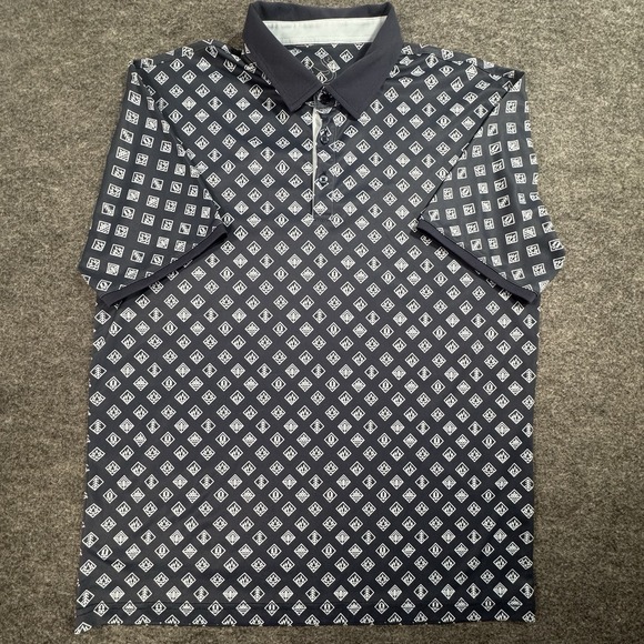 Swannies Golf Other - Swannies Golf Polo Shirt Mens Large Geometric Print Short Sleeve Performance